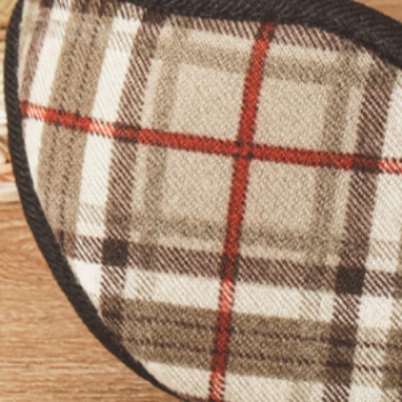Daiso Check Pattern Earmuffs Brown