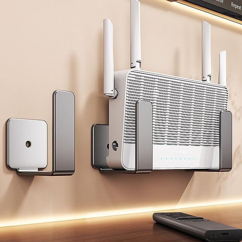 2/4/6Pcs Wall Mount Router Power Strip Holder No Drill Router Placement Rack Optical Modem Set-Top Box Bracket Storage Hook