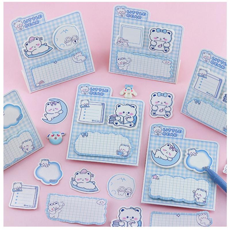 Kawai Stationery Vitality Bear Treasure Note Agents Become Sweet Soft Cute Face Super Healing Inspiration Marking Key Learning