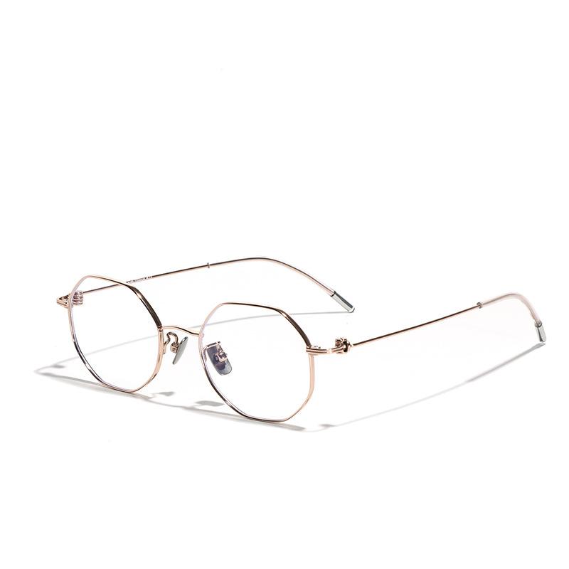 Glasses Blue Light Metal Titanium Flat Mirror Women'S Plain Mirror, Simple Myopia Mirror