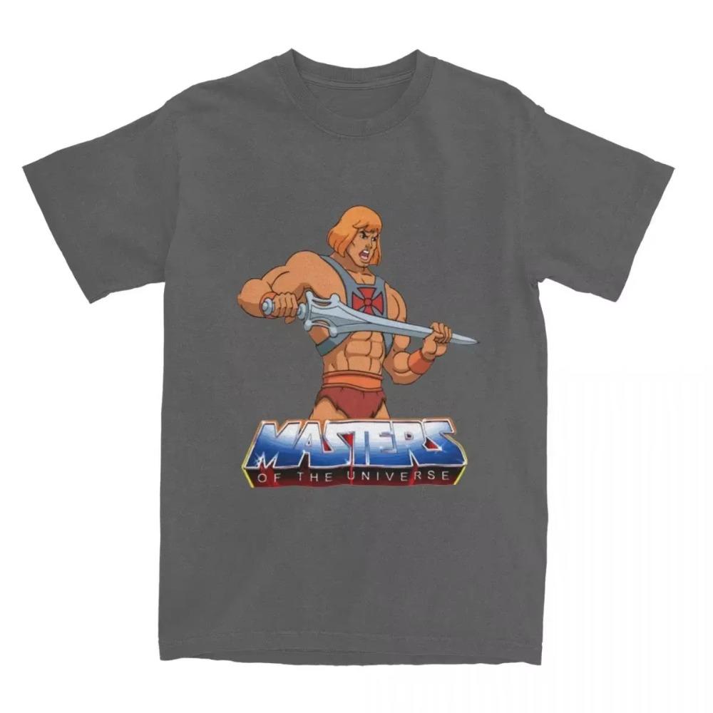 

Мужская Женская Футболка с Логотипом He Man Masters Of The Universe Одежда Мультяшная Футболка Хи-мен Одежда Футболка с Графическим Принтом S серый