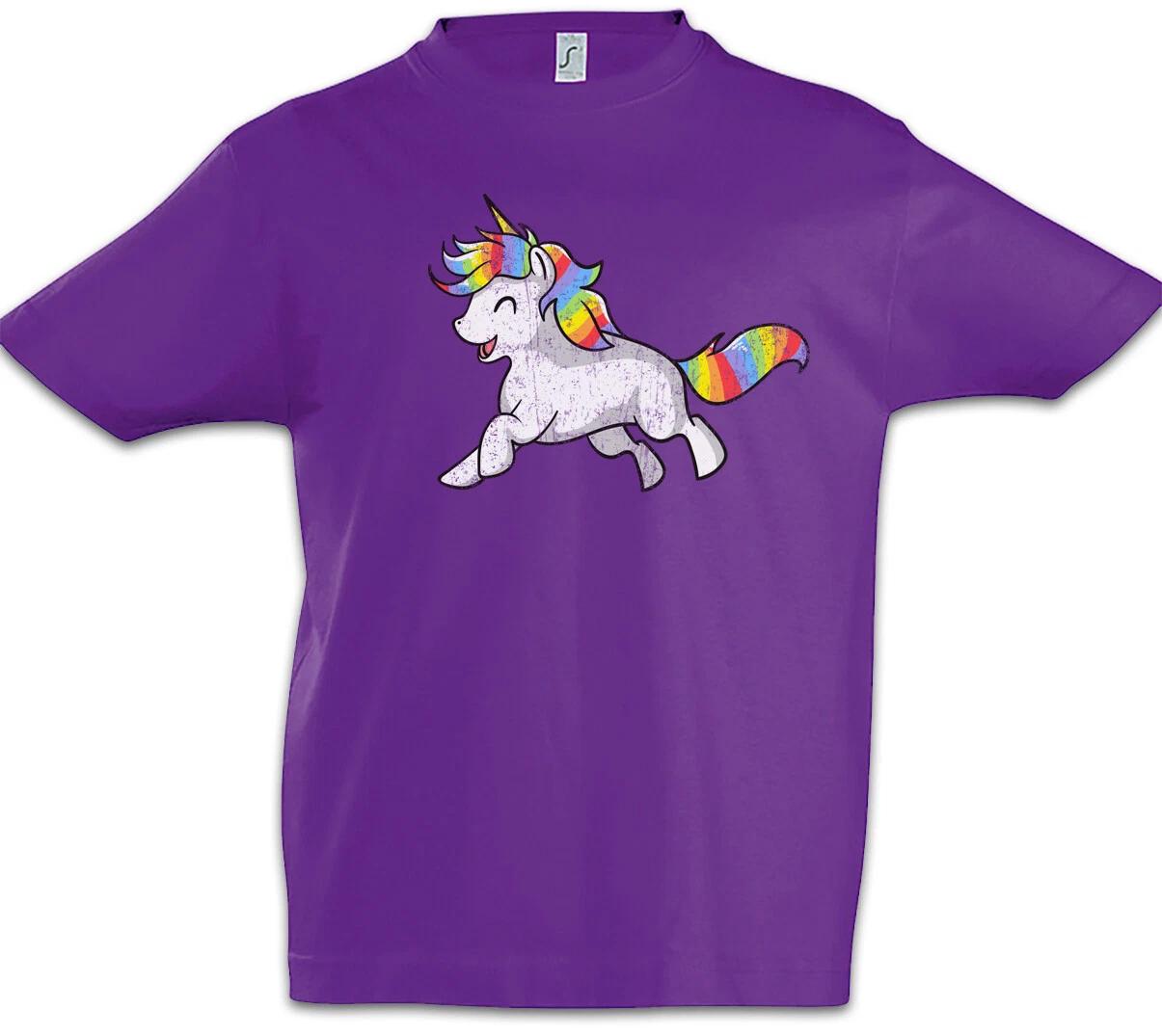 Happy Unicorn Boys T-Shirt Comic Look Dance Music Rainbow Princess Unicorn- 150