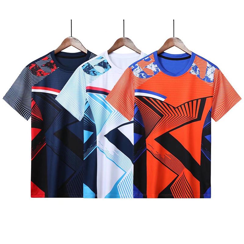 Unisex sommarplagg med korta ärmar för badminton och tennis, med anpassade tryck