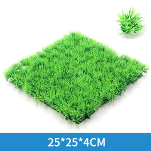 Artificial Green Grass Plant Lawn Turf Aquatic Aquarium Fish Tank Decor Fake Moss Aquarium Ornaments Aquarium Supplies 25x25cm