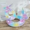 Transparent Glitter Inflatable Swim Tube With Handle Swim Float Swimming Lifebuoy  Swimming