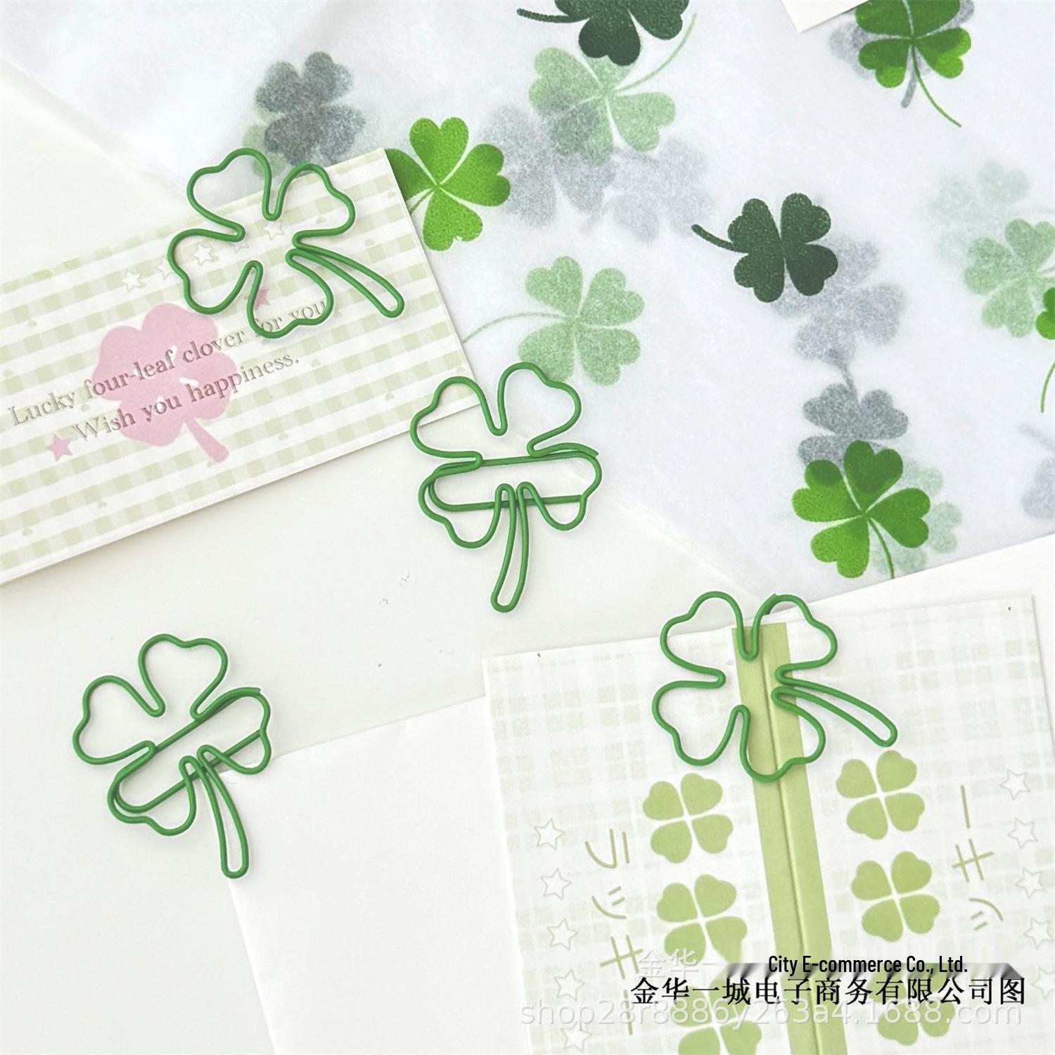

High-Value Four-Leaf Clover Irregular Paper Clip for Decorative Hand Account 1 piece