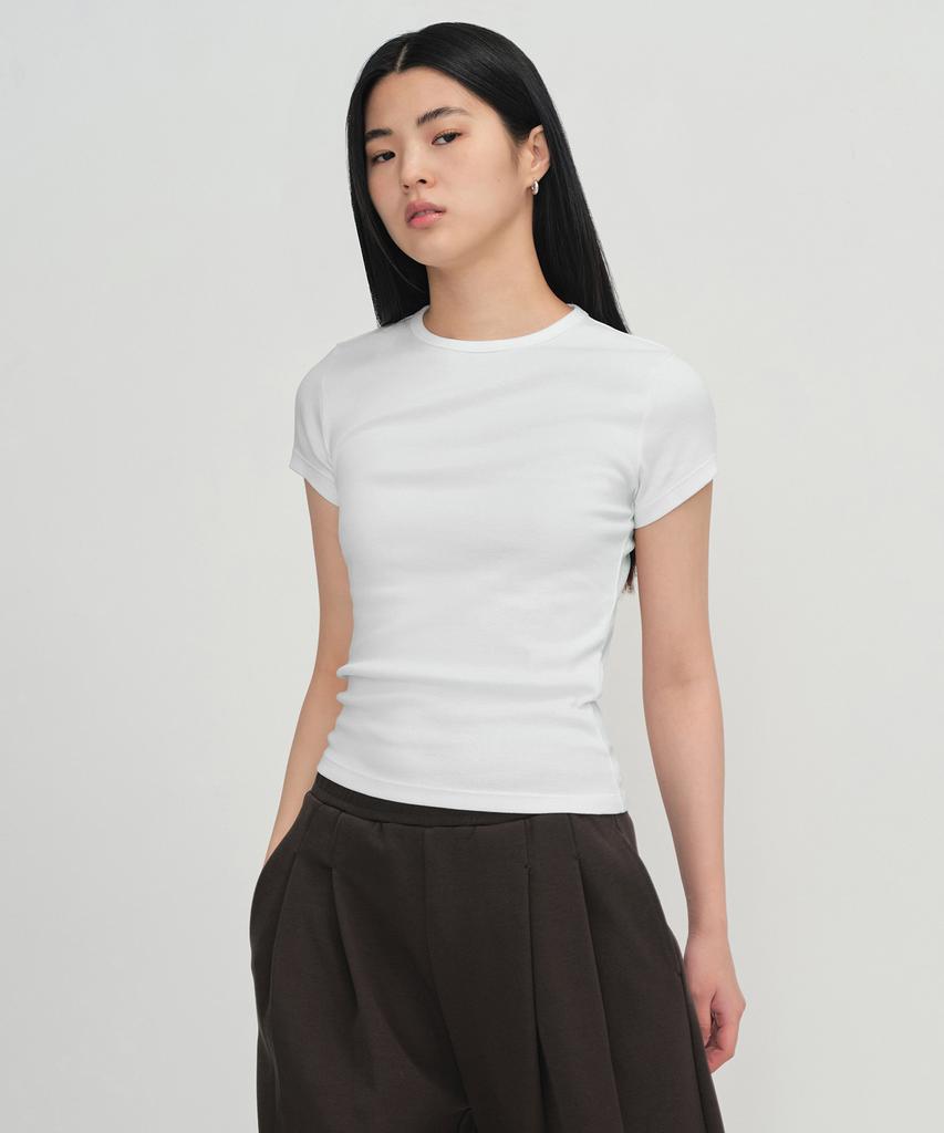 MUSINSA STANDARD WOMAN Women'S Slim Crew Neck T-Shirt_Short Sleeve + Long Sleeve 2-Pack