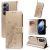 For TECNO Spark 40 Pro+ 4G Leather Case Butterfly Floral Imprint Wallet Stand Cover