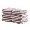 Freely Towel Face Set of Solid Machine Summer Towels Towels, 6, 34x80cm, 100% Cotton, Thick, Color, Washable, Absorbent, (Six Striped/Brown Towels)