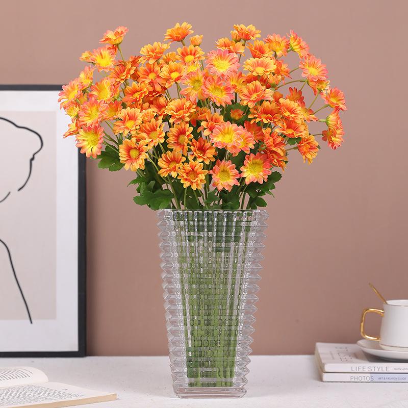 10pcs Coffee Shop Decorative Silk Pink Chamomile Simulated Flowers Home Decoration Artificial 5-Heads Daisy Branch Fake Flower