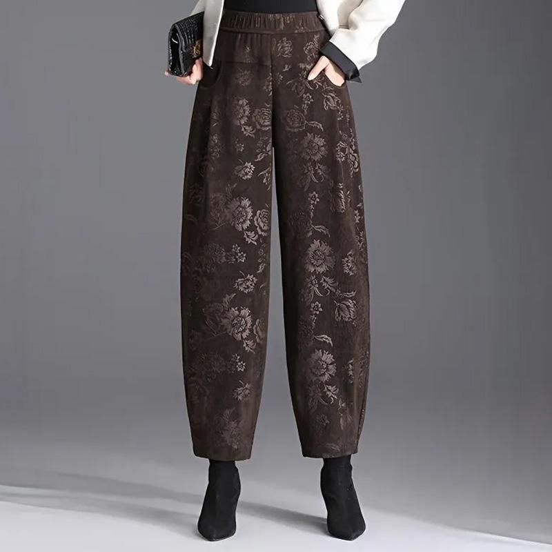 Pants for Women Elastic High Waist Long Trousers Plus Size Thickened Spring and Autumn Loose Stretchy Versatile Casual Wide Leg Pants