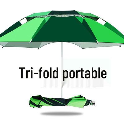 Three-Fold Portable Fishing Umbrella: Universal Rainproof, Sun Protection, Short Section, Foldable, Large Sunshade