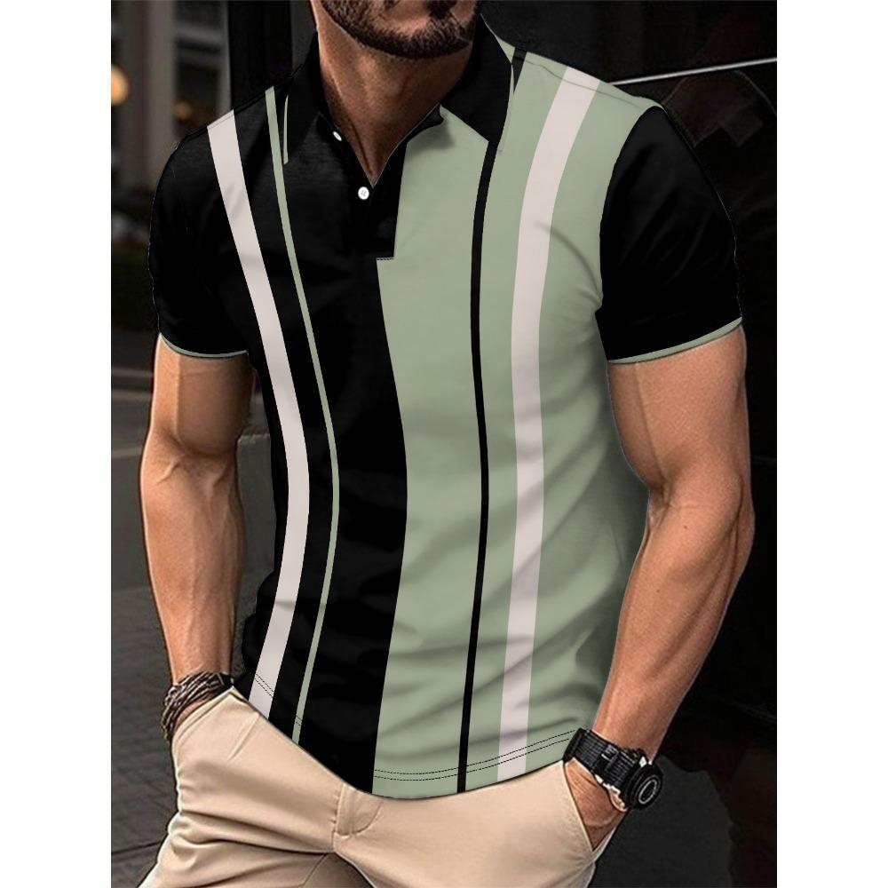 Summer men s short sleeved polo shirt for street casual fashion S