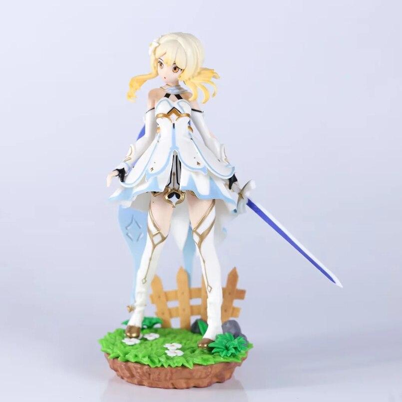 New 19cm Anime Genshin Impact Figure Barbara Aether Lumine Pvc Action Figure Collectible Decoration Collection Doll Toys