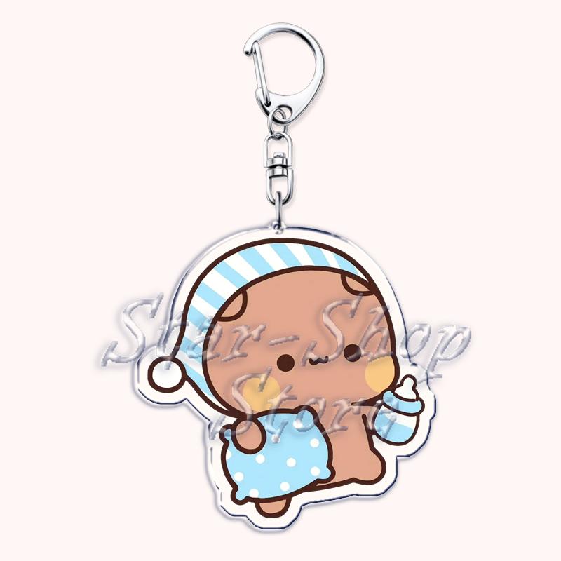 Cute Bubu Love Dudu Yier Keychains Couple Bear Panda Keyrings for Accessories Bag Pendant Key Chain Jewelry Fans Lovers Gifts