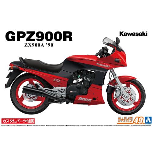 Aoshima Bunka Kyozai (AOSHIMA) 1/12 Scale The Bike Series No. 49 Kawasaki ZX900A GPZ900R Ninja 1990 with Custom Parts Plastic Model Kit