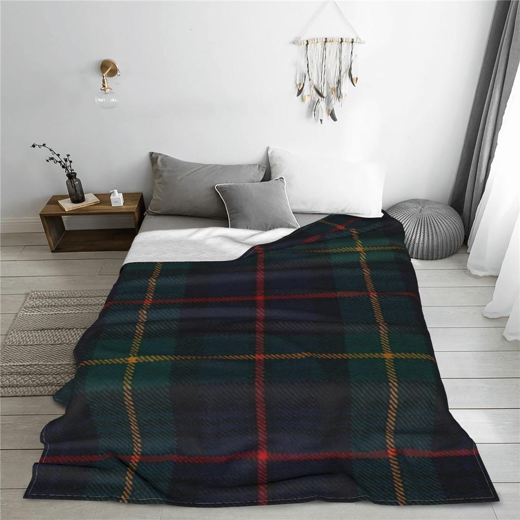 Farquharson Scottish Tartan Blanket Soft Warm Flannel Throw Blanket Bedspread for Bed Living room Picnic Travel Home Sofa