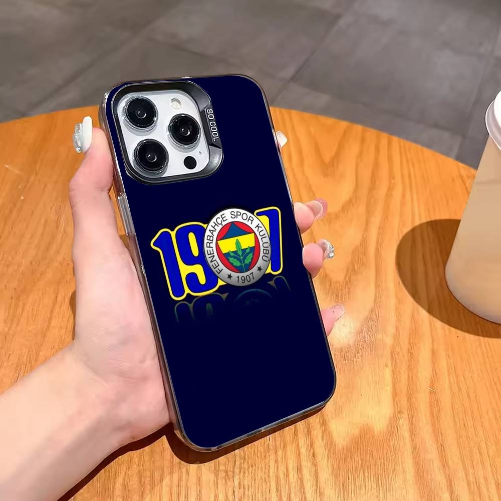 Turkey Fenerbahce-E Phone Case For iPhone17,16,15,14,13,12,11,Pro,MAX Gray Matte Silicone Black Cover