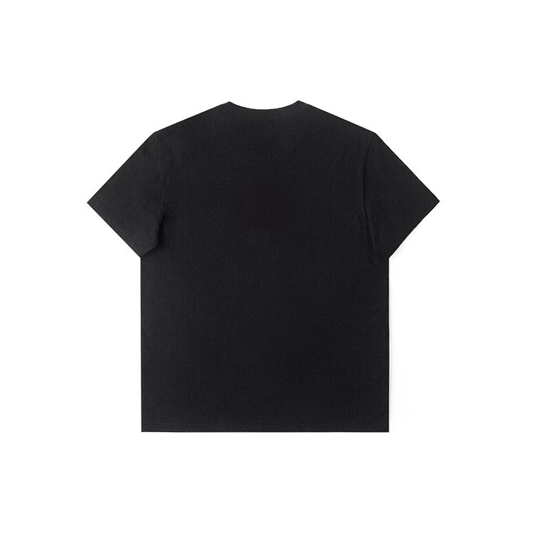 SS24 Standard Fit Laser Letter Print Round Neck Short Sleeve T-Shirt Men Tops Black LMT0053904LE00FA06468