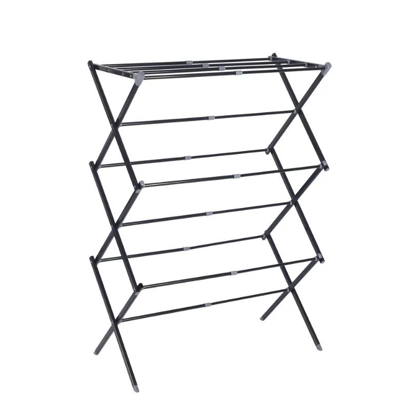 Simple Storage Rack Foldable Bedroom Drying Racks Floor Standing Balcony Clothes Hangers Scalable and Convenient Clothes Hanger