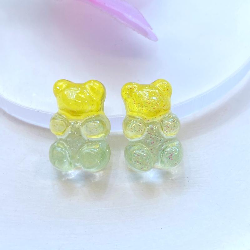 10 Stück Neu Mini Niedlich Glänzend Bär Flache Rückseite Harz Scrapbooking DIY Schmuck Handwerk Dekoration Zubehör