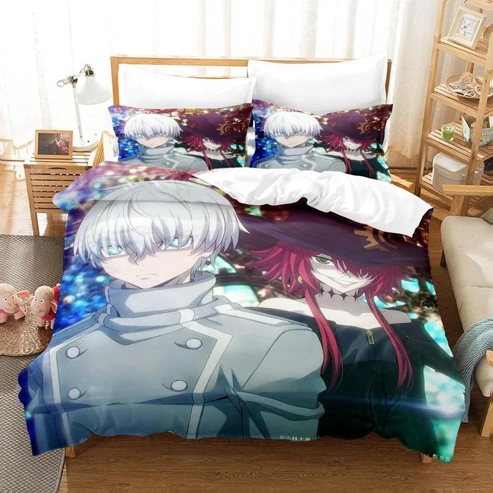 Anime Ragna Crimson Beding Set Single Twin Ful Quen King-Sized Dimensionsd Dimensions Tenager Bedrom Shet Set 3D Print Anime Bed Shet Set