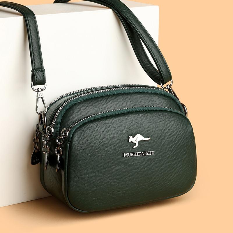 Stylish Casual Small Square Bag Large Capacity Soft Leather Single Shoulder Crossbody Mother Bag