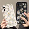 Soft TPU Case For iPhone 16e 16 17 Pro Max 15 14 Plus 13 12 Pro Max 11 17 Air Cartoon White Flower Printing Silicone Phone Cover