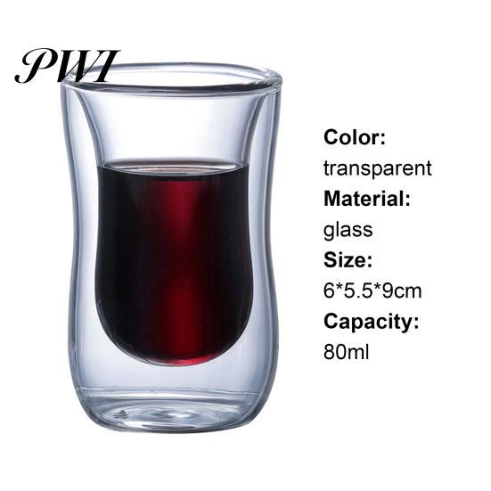 Glass Cup Double Wall Design Transparent Juice Coffee Mug for Restaurant Tea