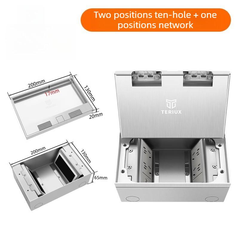 Stainless Steel Waterproof Power Socket Household Invisible Embedded Floor Socket Flat And Ultra-thin Socket