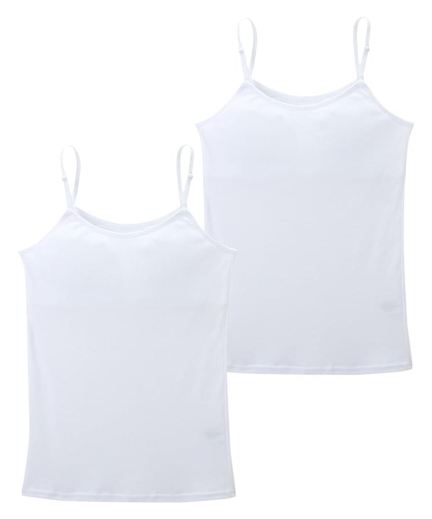 Nissen of Cotton Soft Padded White Camisoles Size 140 2-Pack 100% (Girls' Children's Clothing/Junior Clothing) White,