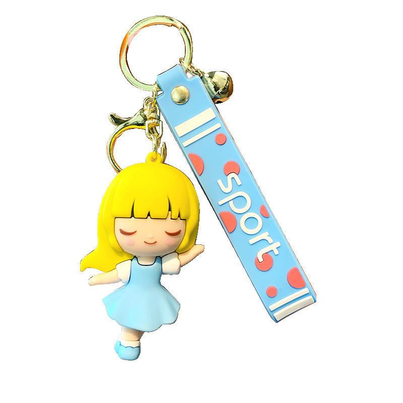 Sweet Sporty Girl Keychain Pvc Anime Figurine Stylish Bag Charm Car Key Ring For Parties And Gifts