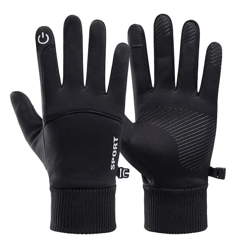 Gloves Waterproof Windproof Cold Resistant Warm Gloves Full Finger Gloves Winter Padded Touch Screen Outdoor Riding Gloves