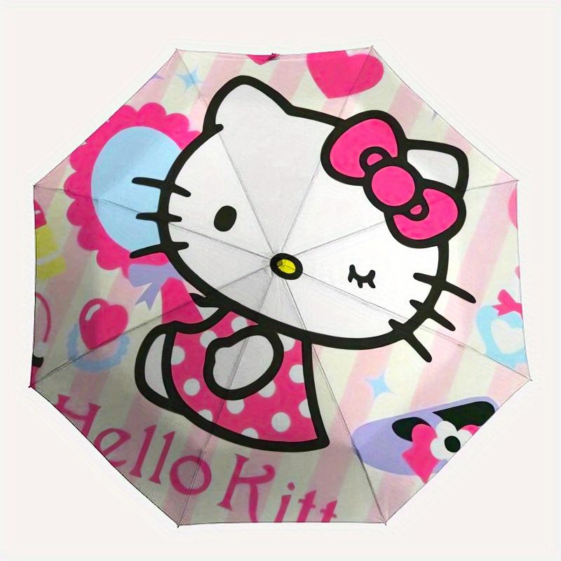 1pc Hello Kitty Pink Background Umbrella with Plastic Handle,Suitable for All Seasons Home Travel Outdoor UmbrellaSanlio673