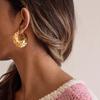 Retro Style 18K Gold, Pattern Lace Hollow French High-end Earrings Earrings Jewelry