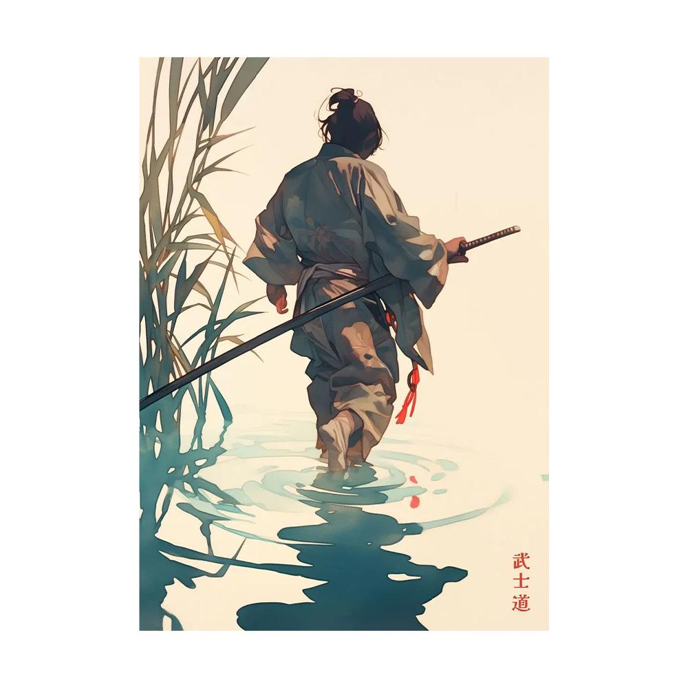 Japanese Landscape Samurai Geisha Bonsai Torii Gate Sakura Art Poster Canvas Painting Wall Prints Picture for Room Home Decor