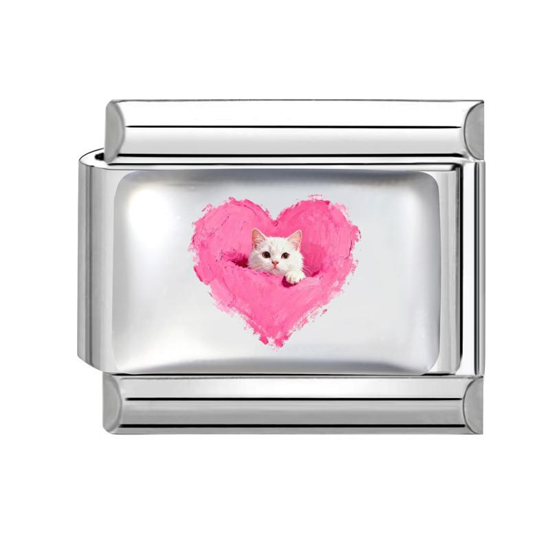 New Lovely Cat Dog Cow Fish Heart Y2K Wholesale Italian Charms Fit 9MM Stainless Steel Bracelet DIY Creative Jewelry Gifts