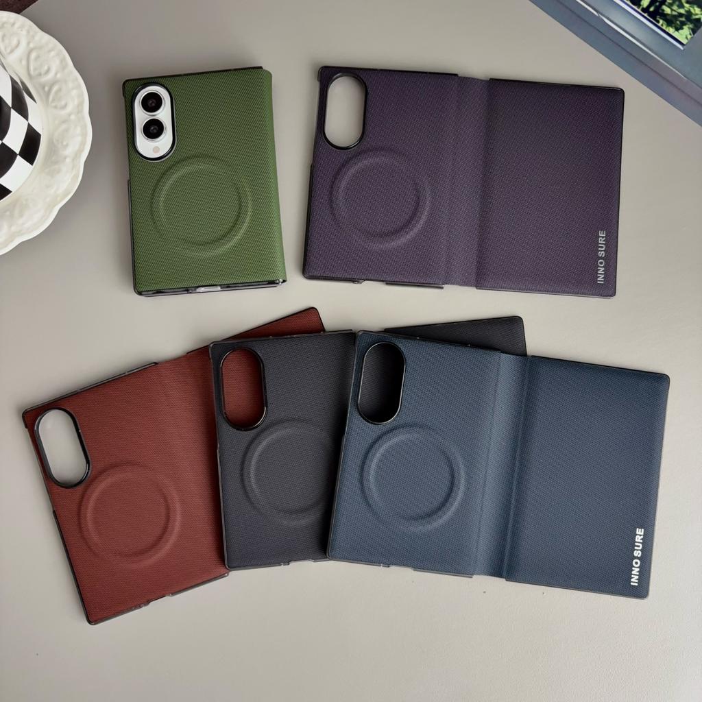 For Samsung Galaxy Z Fold 8 Ultra 8 7 6 5 Case Luxury Matte Leather Magnetic Wireless Charging Shockproof Back Cover Accessories