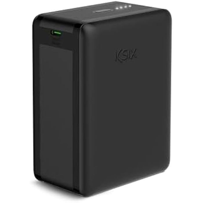 Powerbank Ksix Mini Lithium-Polymer 10.000 mAh 10 W USB-A auf USB-C Kabel enthalten Gleichzeitiges Laden Schwarz (Nano, 30.000 mAh)