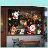 Christmas Static Electricity Stickers With Santa Claus Reindeer Snowman Design For Doors And Windows