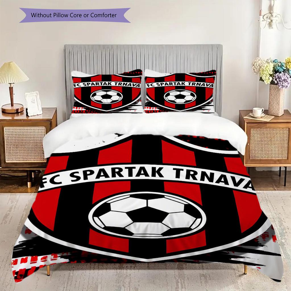 FC Spartak Trnava - sada povlečení, prošívaná deka, povlak na polštář, bytová dekorace, dárek k narozeninám (1 * povlak na peřinu + 2 * povlak na polštář, bez jádra)