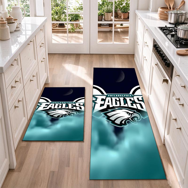 Philadelphia Eagles Flannel Kitchen Floor Mat – Non-Slip, Absorbent and Easy to Clean Suitable for Kitchens, Entryways Bedroomsand Bathrooms