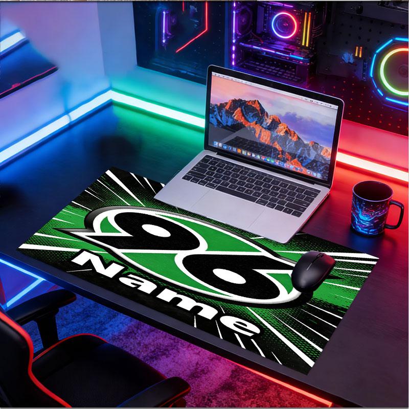 Custom Name Personalized Hannover 96 Football Pattern Mousepad, Laptop PC Desk Mat, Decorative Desk Mat for Home Keyboard Pad Gift