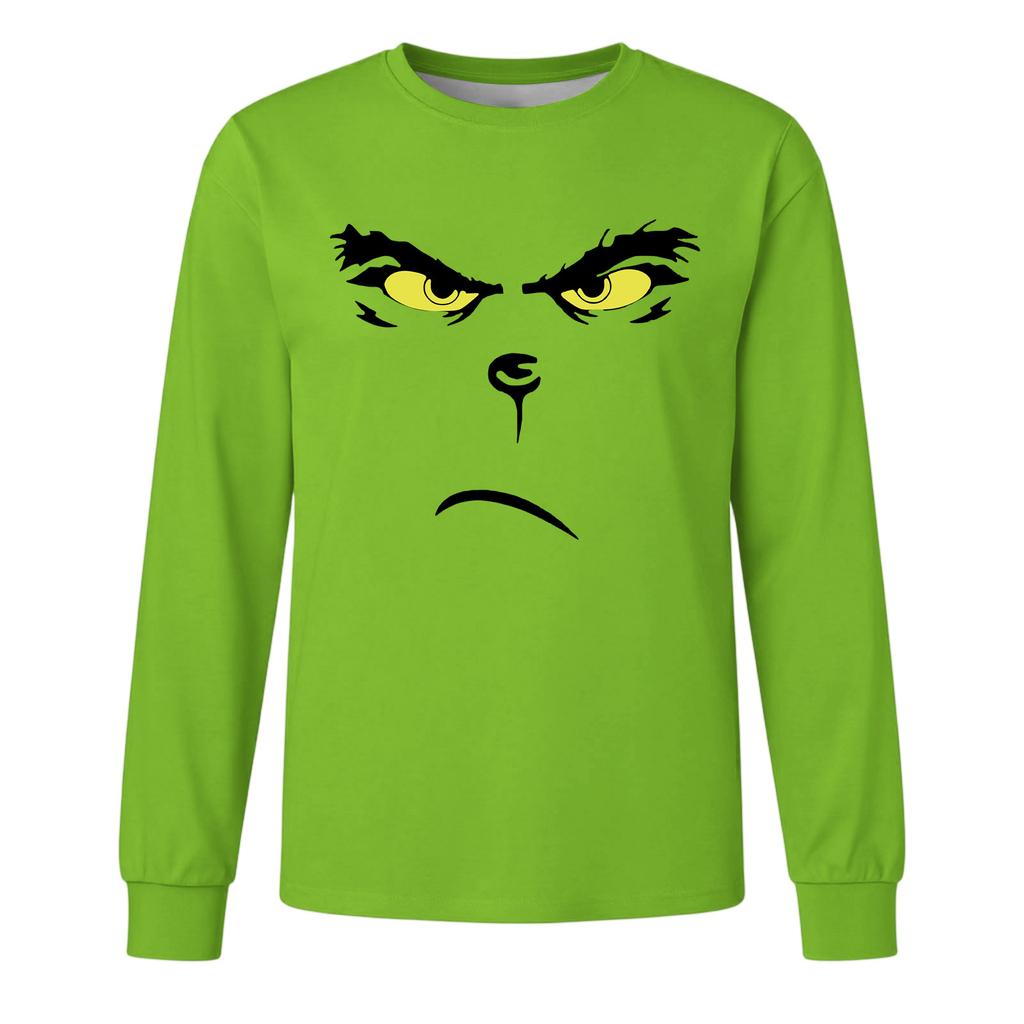 Men's Christmas Printed Imitation Cotton Long-sleeved Shirt