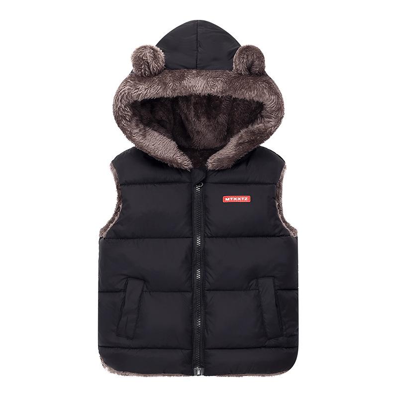 Gilet Imbottito in Cotone con Cappuccio per Bambini, Autunno/Inverno 2026 Unisex Caldo con Interno in Pile per Bambini.