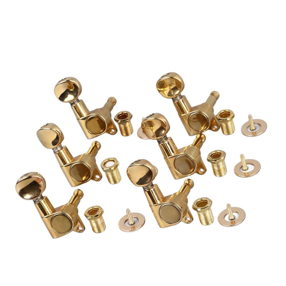 6PCS Metal Guitar Tuning Pegs Mini Oval Buttons Tuning Machines Guitar Tuning Key  Electric Guitars