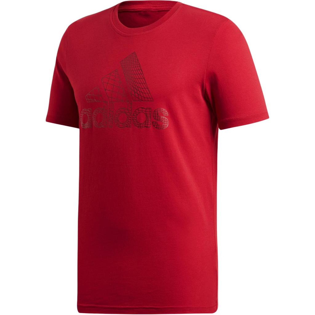 Adidas Letter Comfortable Versatile Sports Crew Neck Short Sleeve T-Shirt Men Tops Deep-Red ED7276