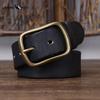 Thickened High Quality Pure Cowhide Copper Buckle Genuine Leather Belt Men's Retro Versatile Jeans Belt