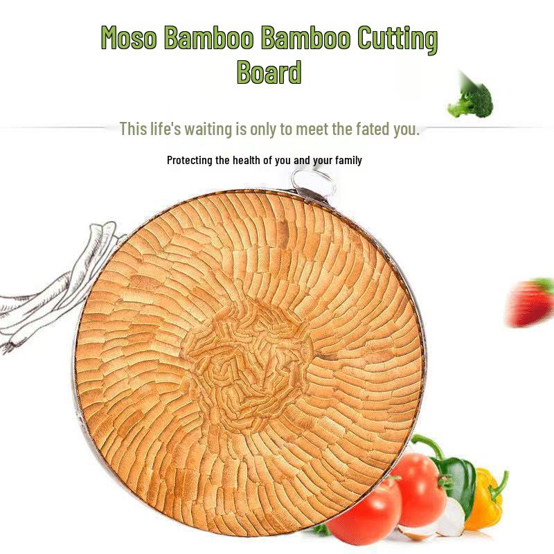 Round Nan Bamboo Extra Thick Chopping Block: Mold-Proof, Heavy-Duty Cutting Board for Meat