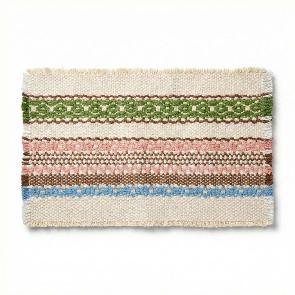 Wear-resistant Cotton Linen Woven Placemats Eco-Friendly Dinner Plate Mat  Table Setting Placemats